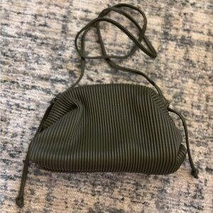 Elegant Olive Green Pleated Women's Bag